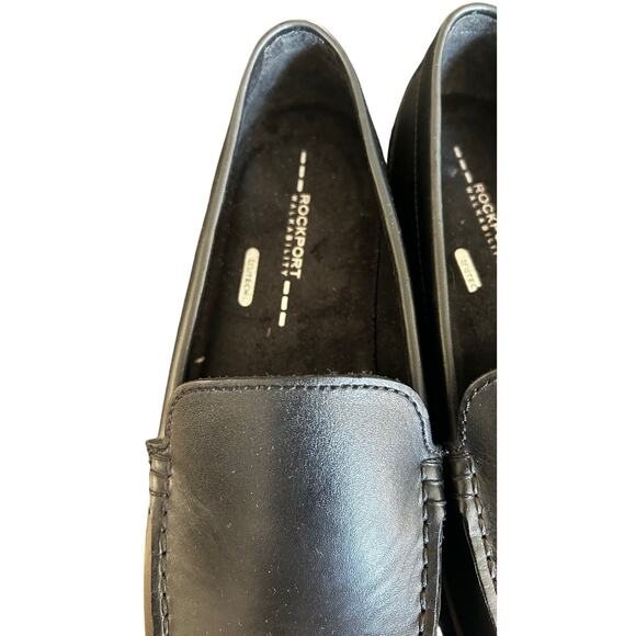 Rockport Loafers Mens 10 Black Leather Slip On Shoes Classic Preppy Comfort main image 10